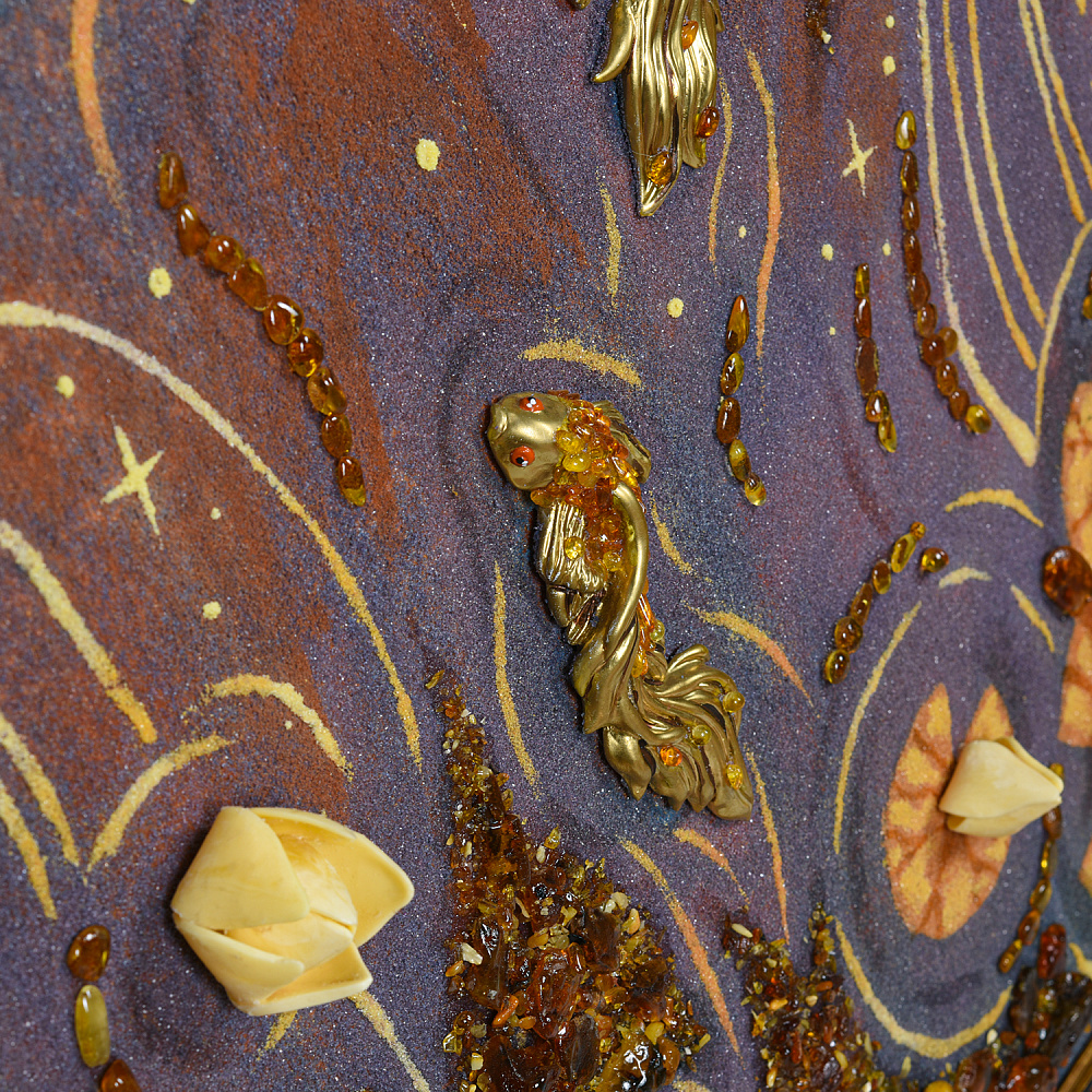 Картина янтарная «Золотые рыбки» 70х120 см - интернет магазин Русь Велика я фото 4