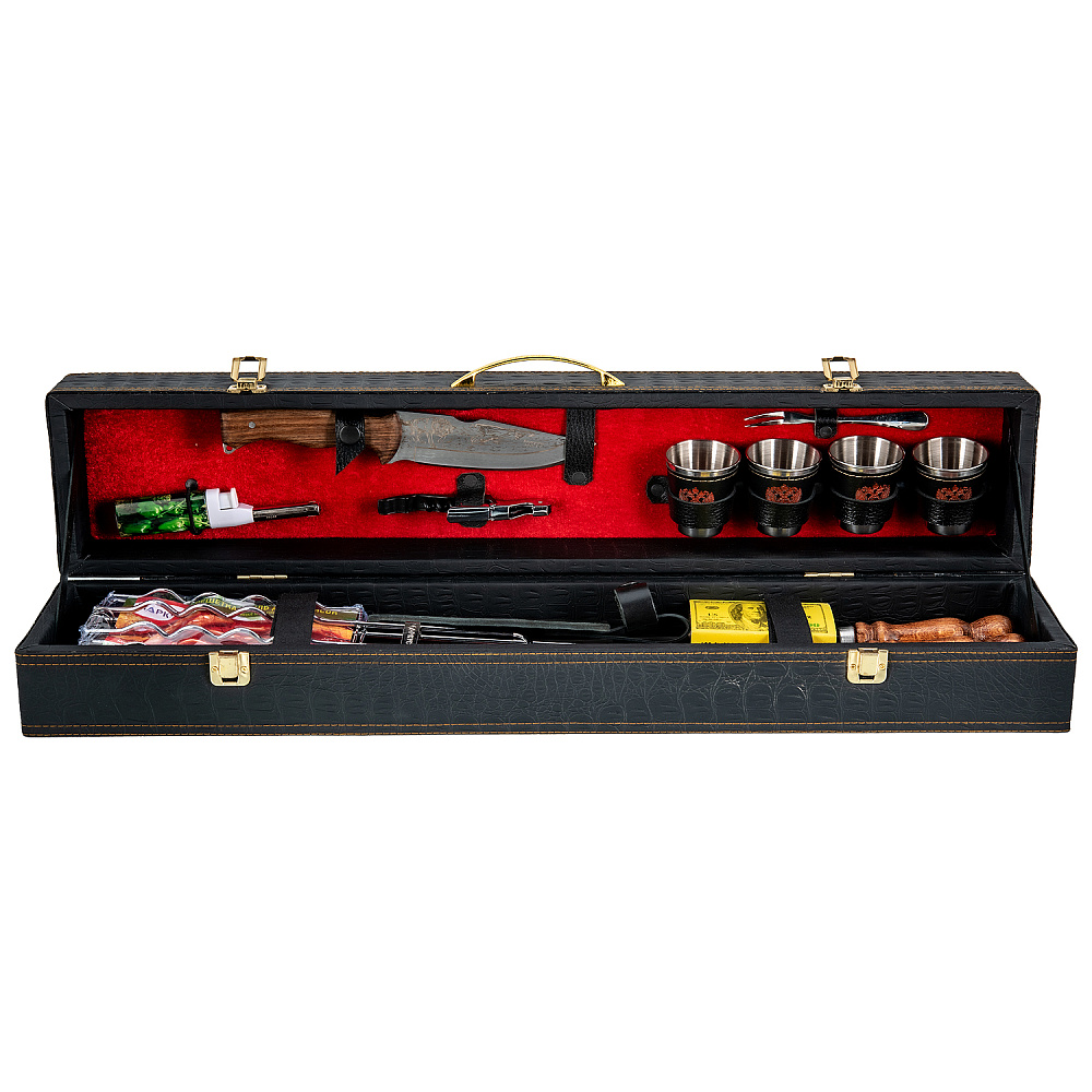 Шашлычный набор для пикника в кожаном футляре - интернет магазин Русь Велика я фото 1