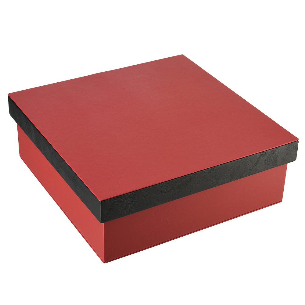 Подарочная упаковка из экокожи красная 30х30х10 см - интернет магазин Русь Велика я 