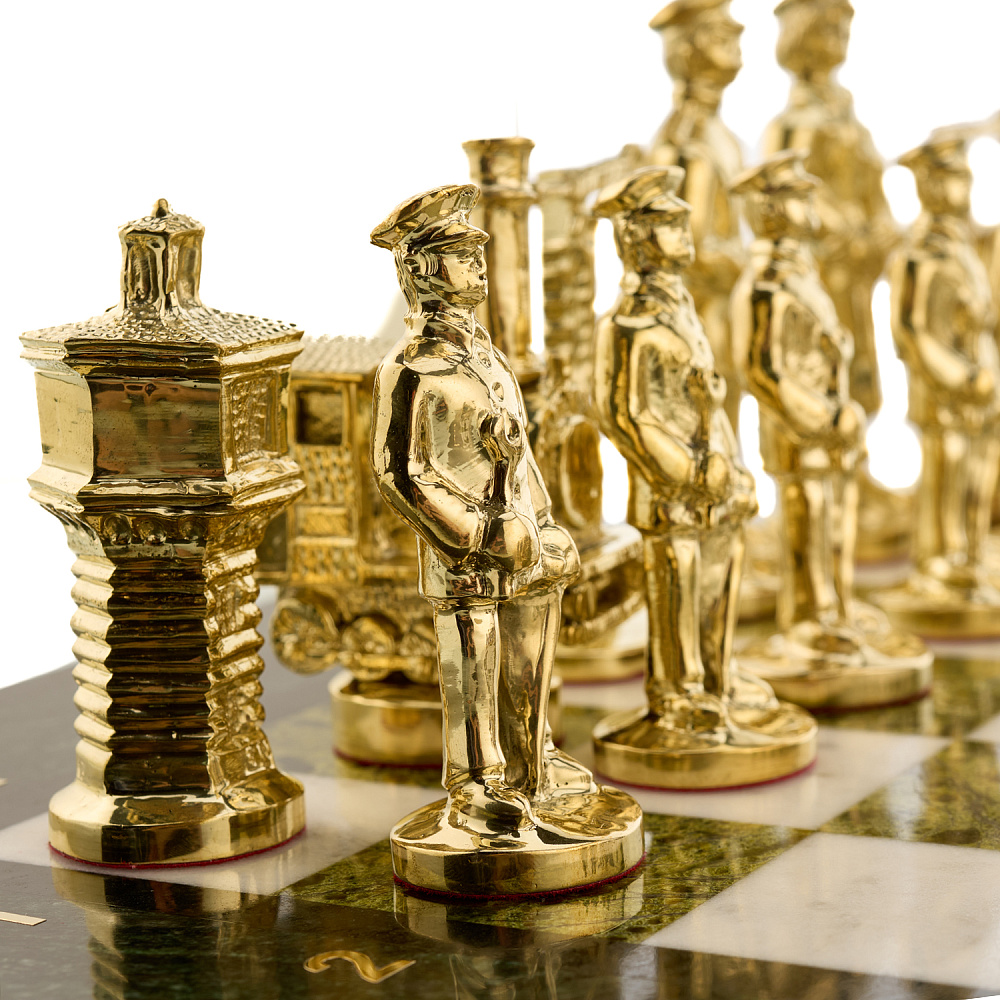 Шахматы из камня и бронзы «Железнодорожные» 42х42 см - интернет магазин Русь Велика я фото 6