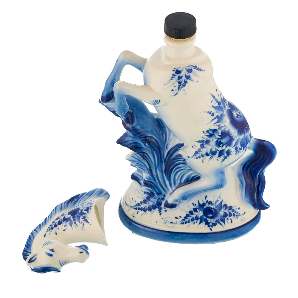 Лошадь Символ 2026 года. Штоф «Конь». Гжель - интернет магазин Русь Велика я фото 3