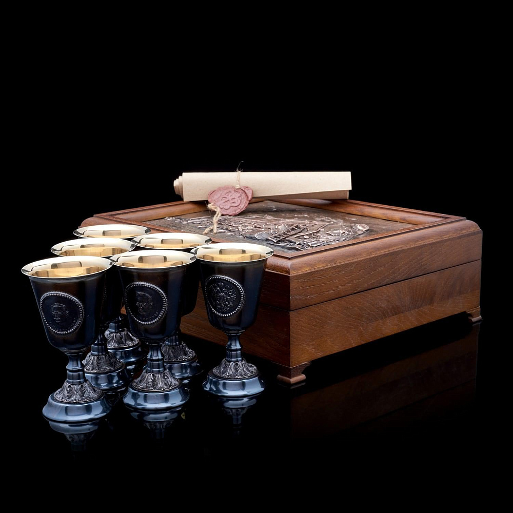 Набор рюмок «История железных дорог России» на 6 персон - интернет магазин Русь Велика я 