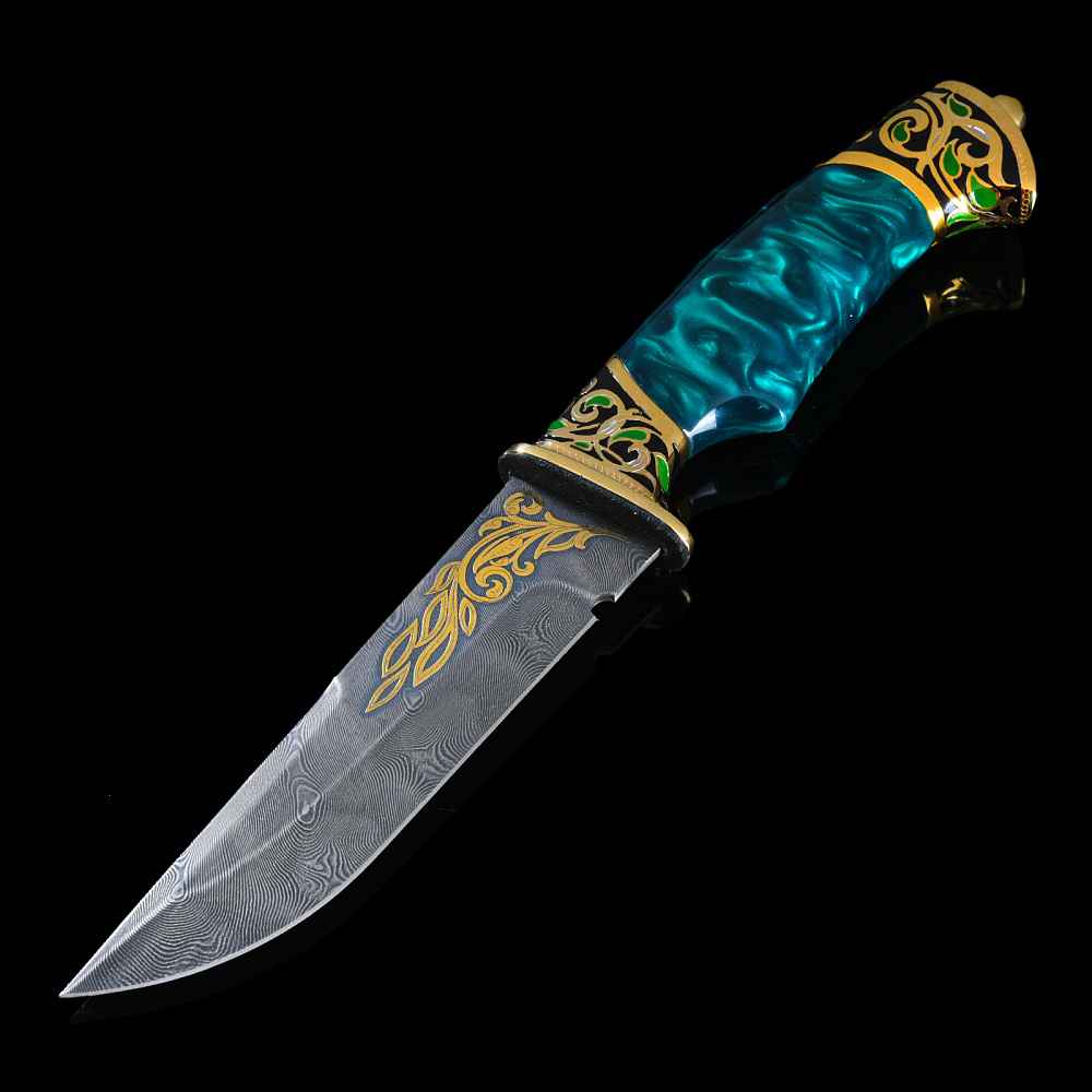 Нож сувенирный с золочением и эмалью. Златоуст - интернет магазин Русь Велика я фото 3