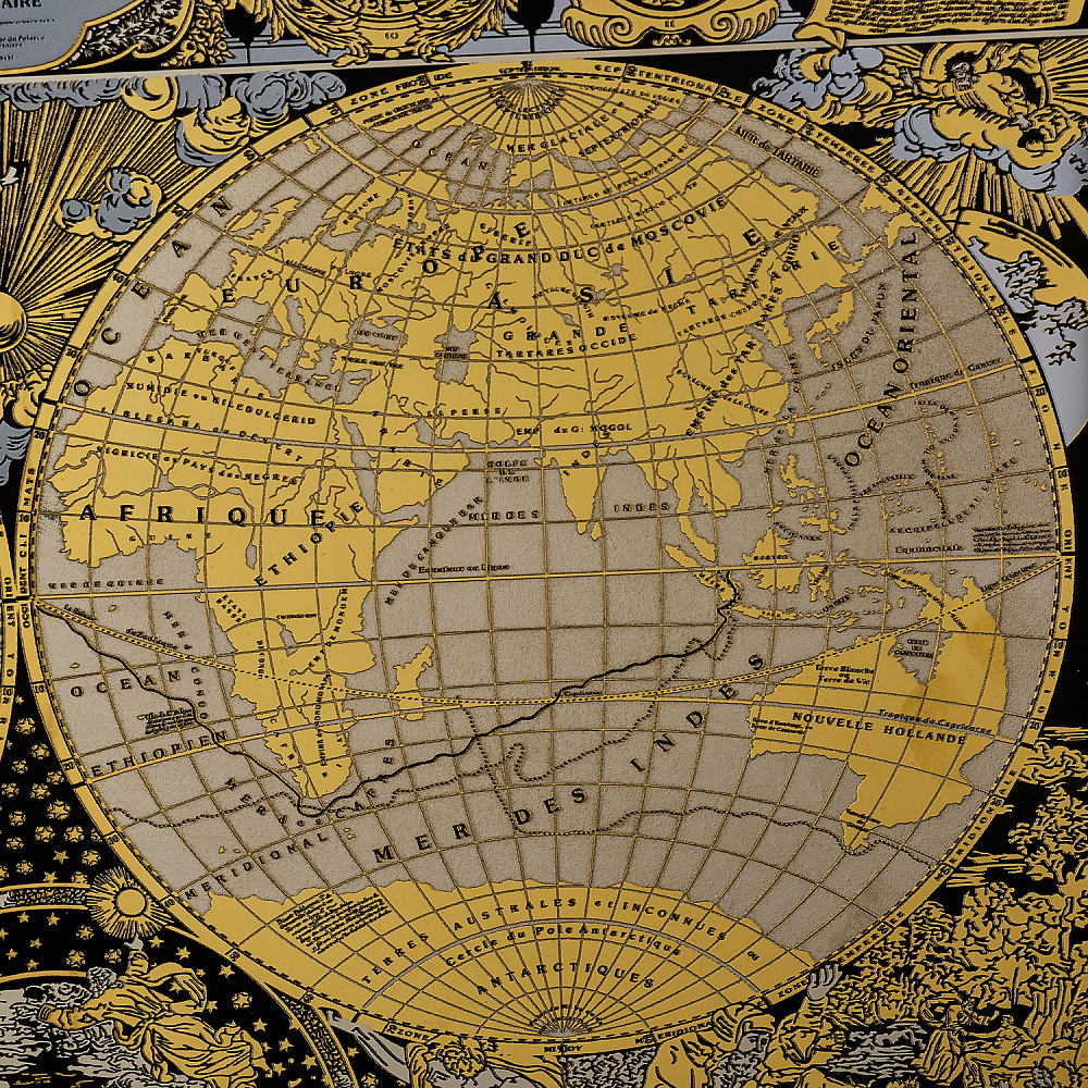 Панно «Карта мира Жана Баптиста Нолина 1708 г». Златоуст - интернет магазин Русь Велика я фото 1