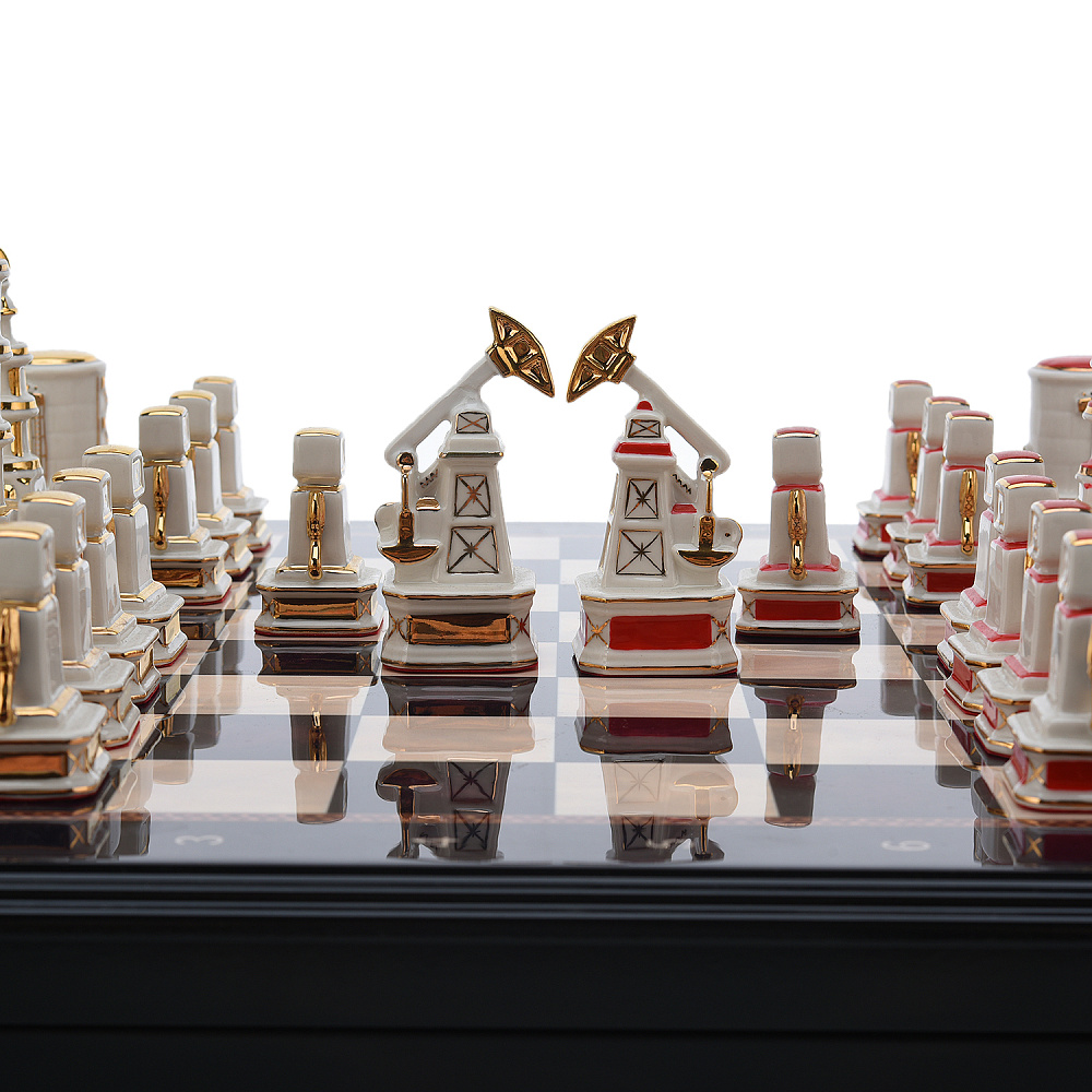 Шахматы с фигурами из фарфора «Нефть» 48х48 см - интернет магазин Русь Велика я фото 10