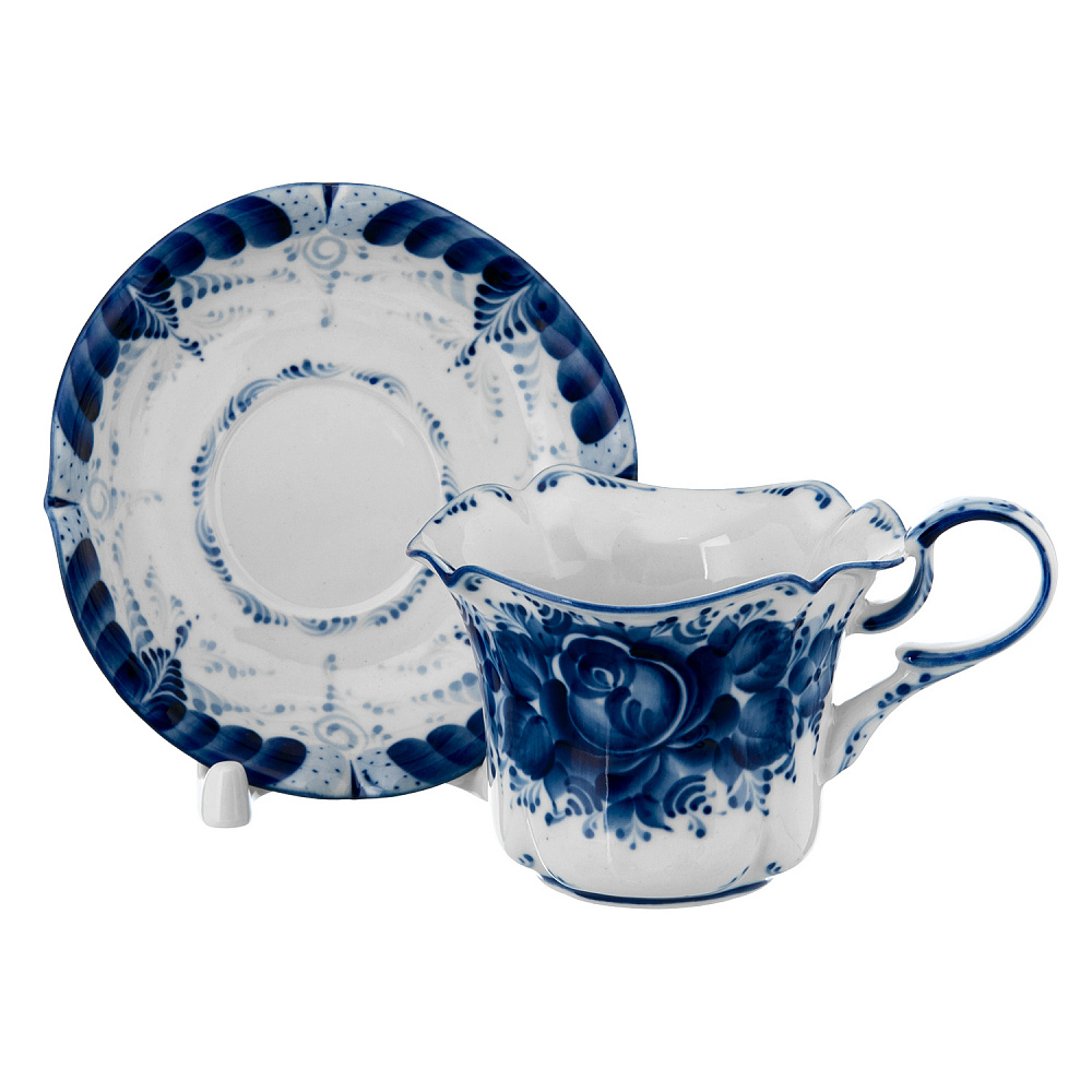 Сервиз чайный на 6 персон «Колокольчик». Гжель - интернет магазин Русь Велика я фото 4