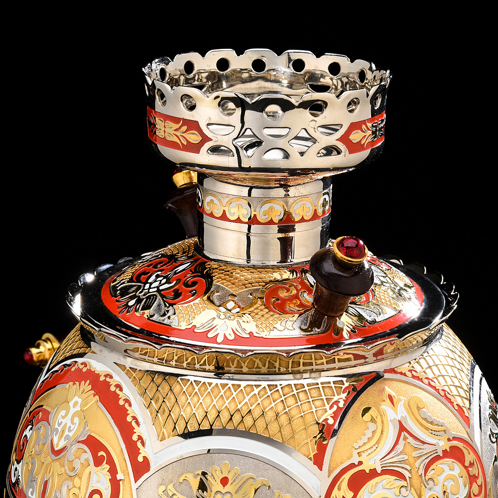 Самовар электрический 3 л с позолотой «Петух». Златоуст - интернет магазин Русь Велика я фото 4