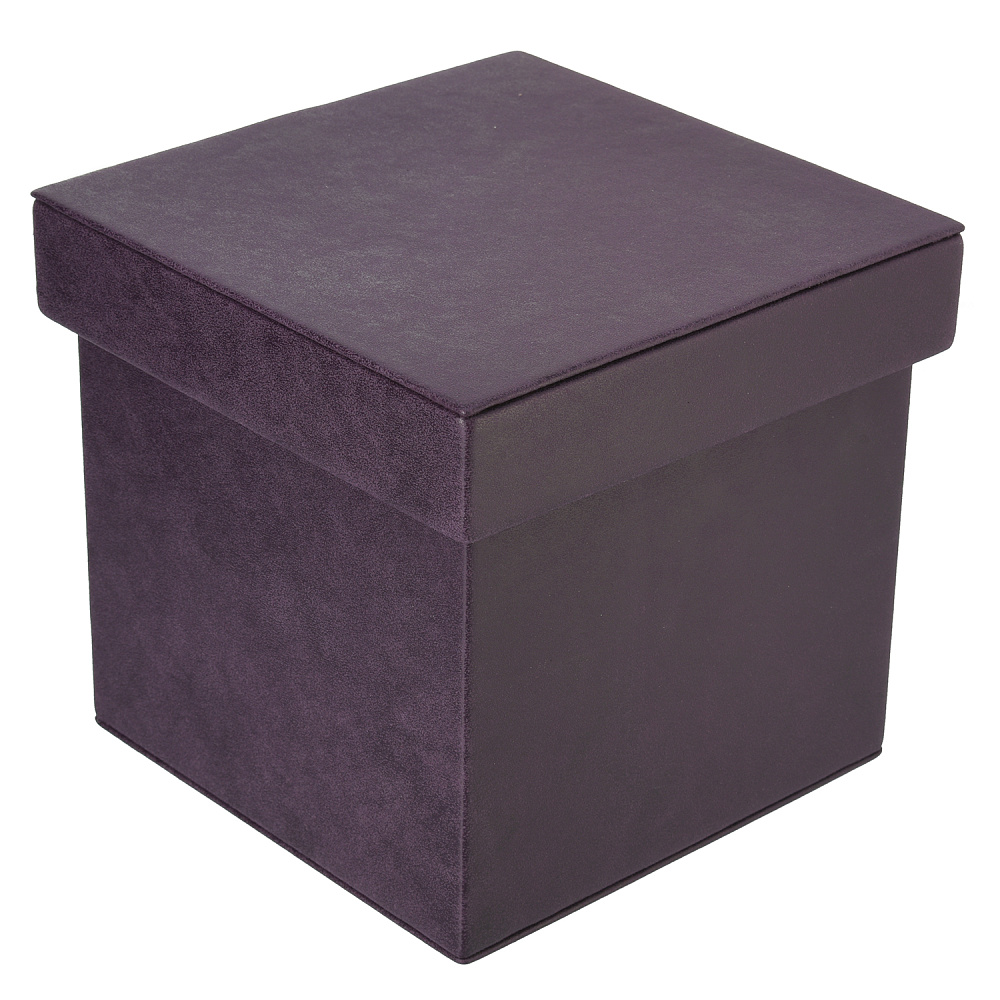 Подарочная упаковка из экокожи фиолетовая 16х16х16 см - интернет магазин Русь Велика я 