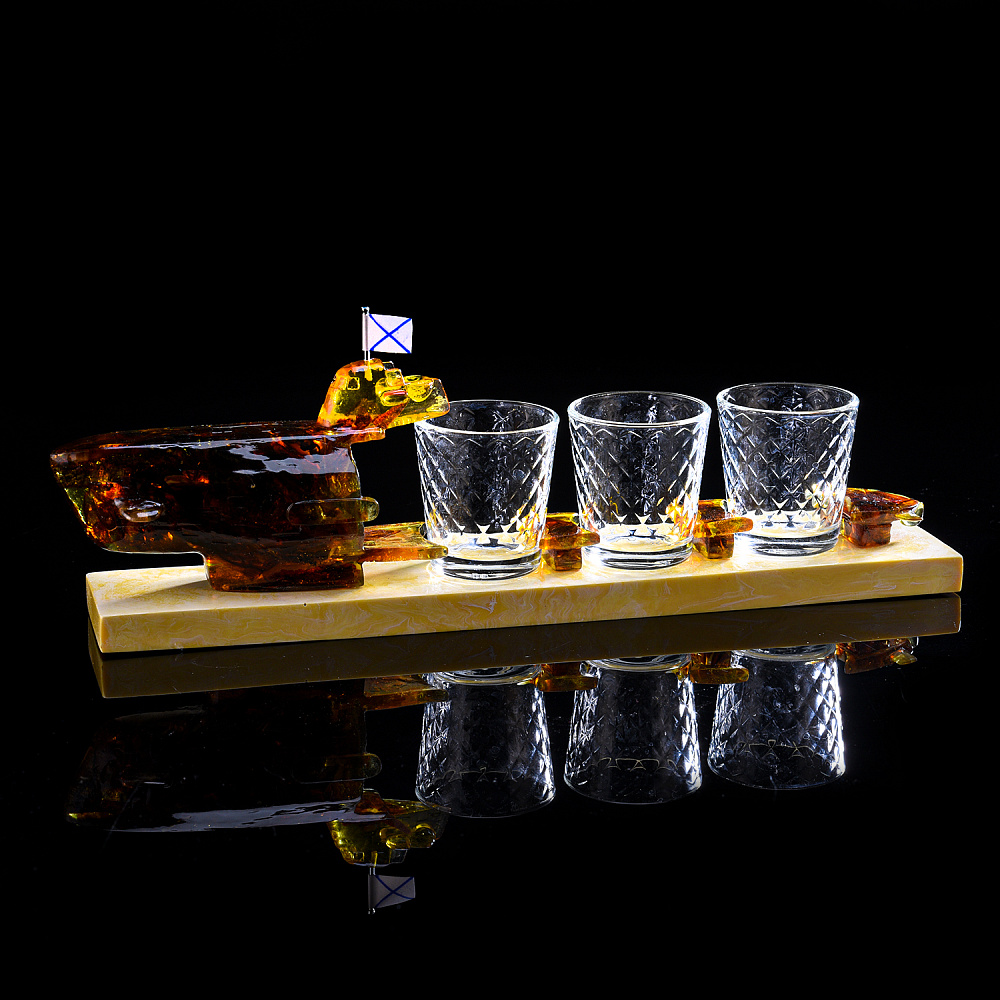 Мини-бар из янтаря «Подводная лодка» - интернет магазин Русь Велика я фото 2