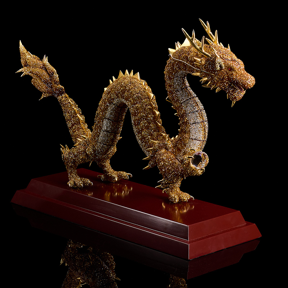 Скульптура с хрустальными стразами «Дракон» - интернет магазин Русь Велика я фото 6