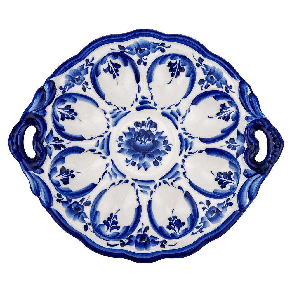 Пасхальница с ручками «Курочка». Гжель - интернет магазин Русь Велика я фото 2