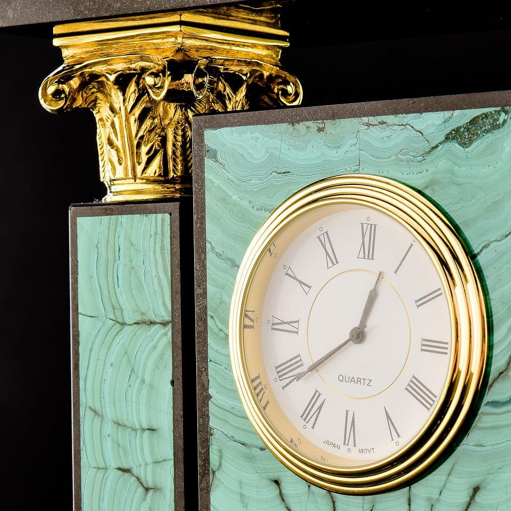 Часы настольные «Георгий Победоносец». Малахит - интернет магазин Русь Велика я фото 4