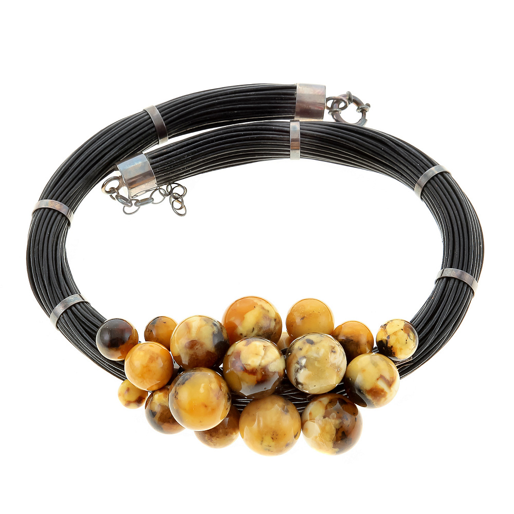 Колье из янтаря «Шары» - интернет магазин Русь Велика я 