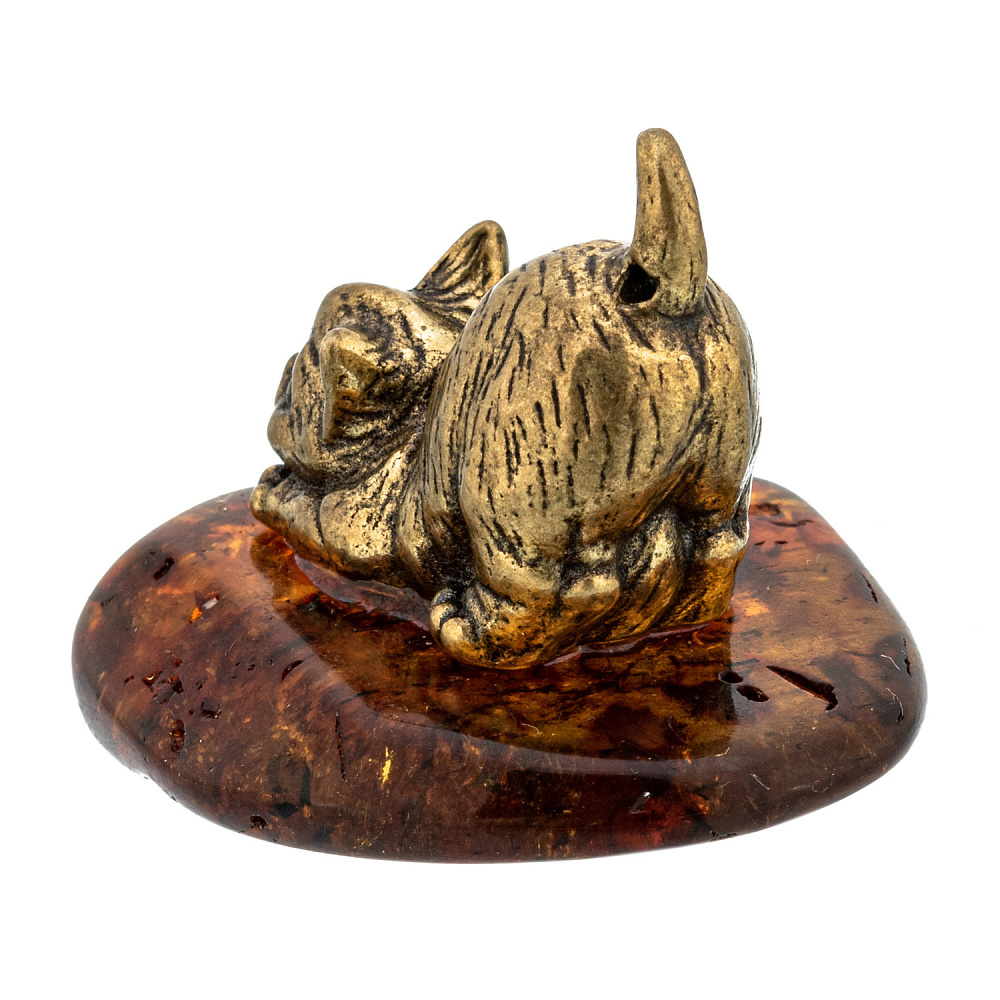 Статуэтка с янтарем «Игривый котенок» - интернет магазин Русь Велика я фото 2