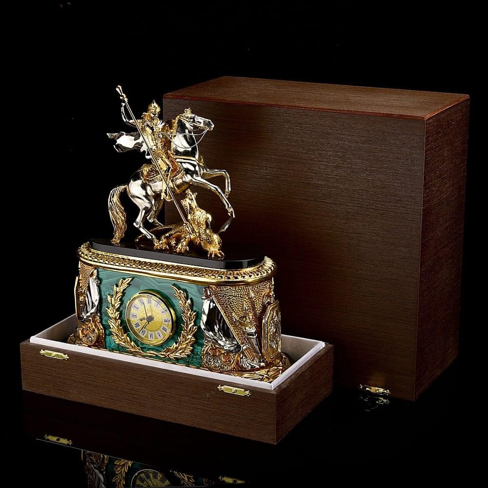 Часы каминные «Георгий Победоносец» - интернет магазин Русь Велика я фото 1