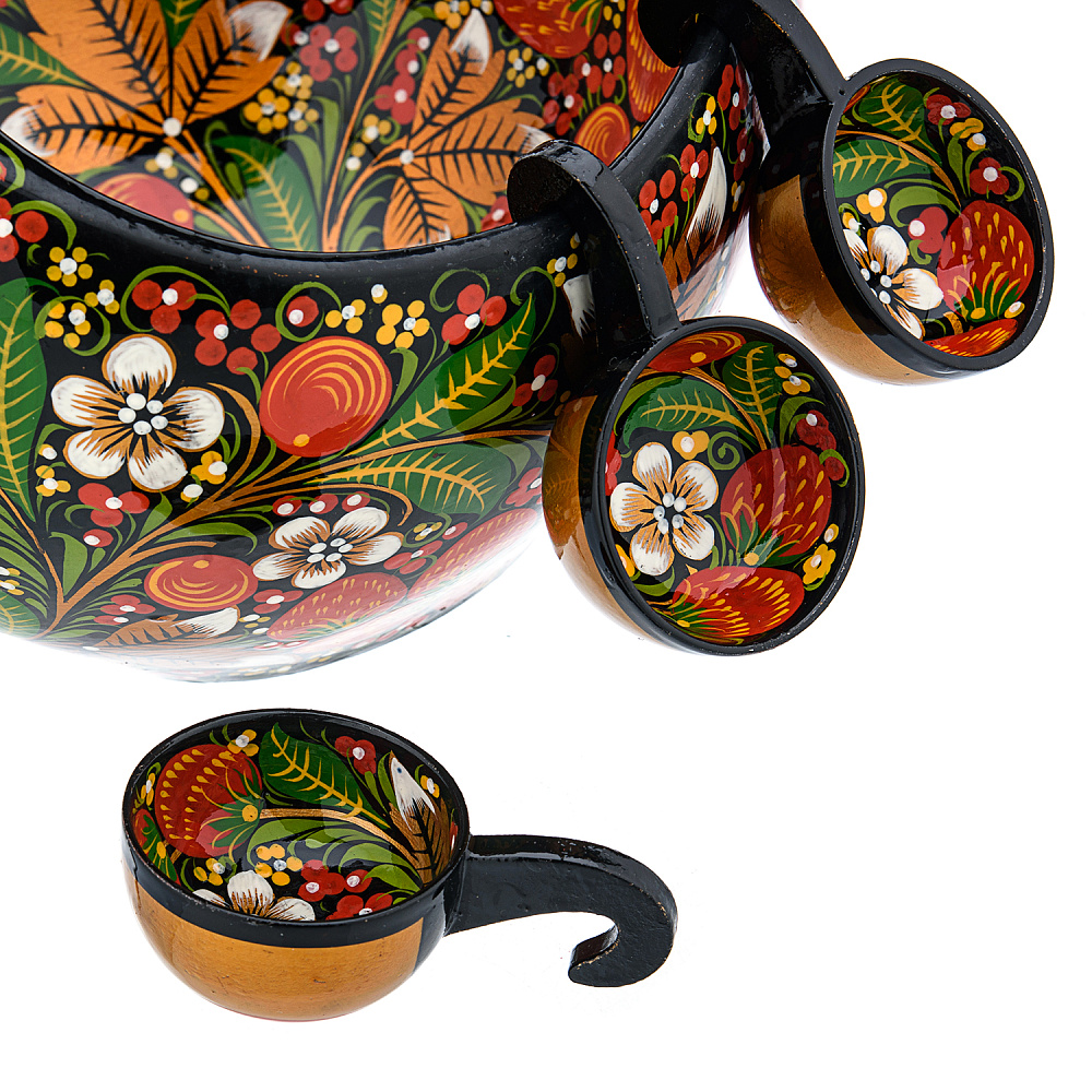 Братина с ковшиками «Лебедь». Хохлома - интернет магазин Русь Велика я фото 2