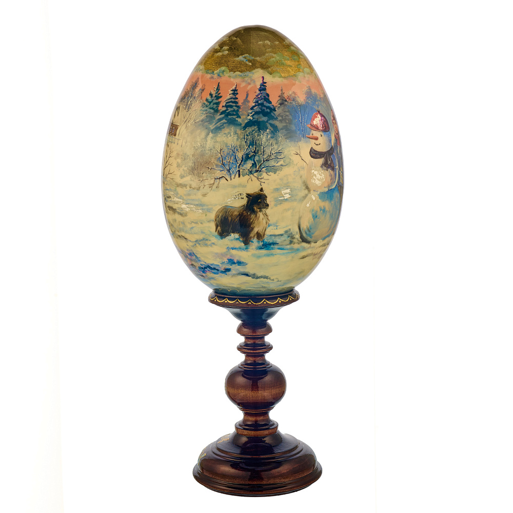 Пасхальное яйцо на подставке «Русская зима» - интернет магазин Русь Велика я фото 3