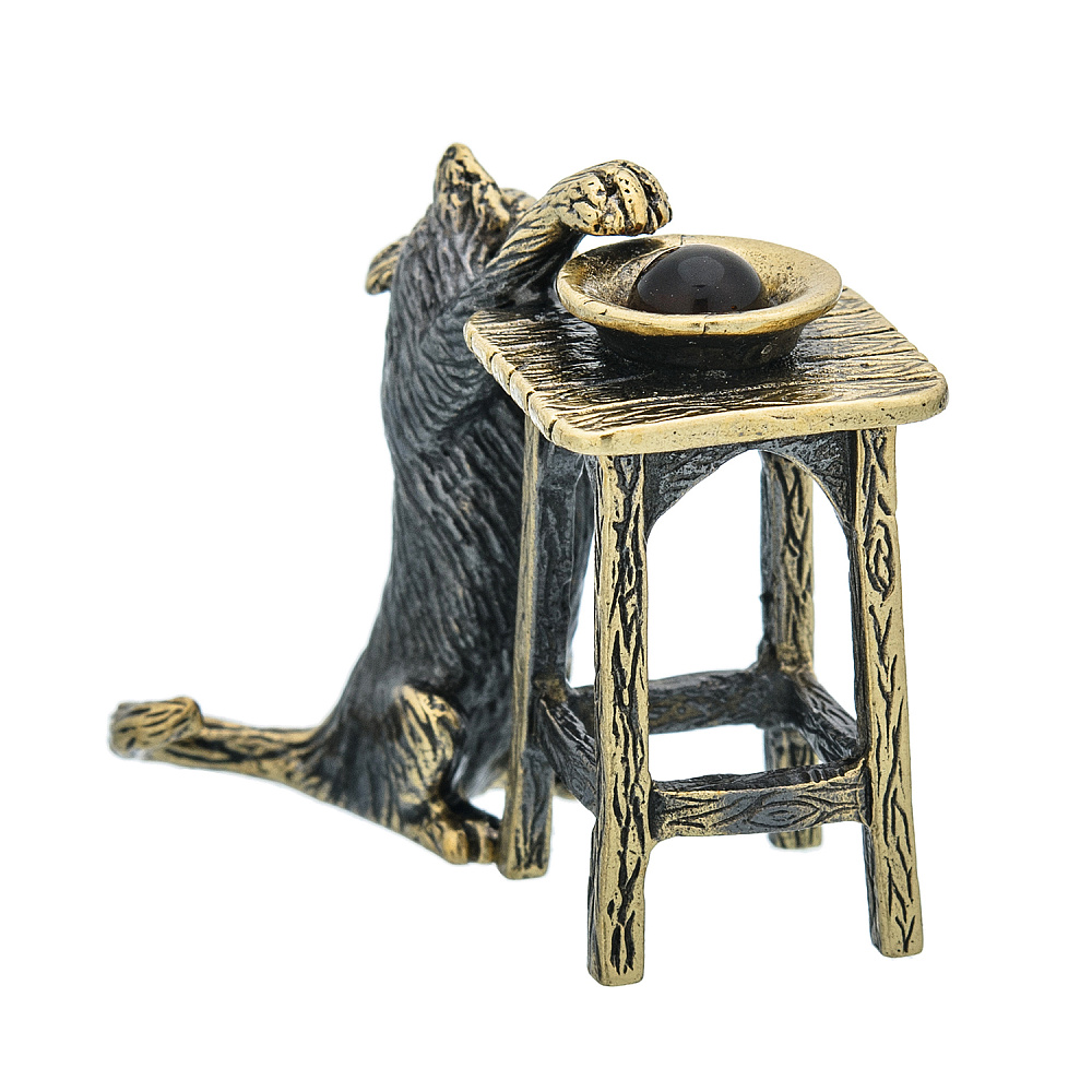 Статуэтка с янтарем «Кот проказник» - интернет магазин Русь Велика я фото 4