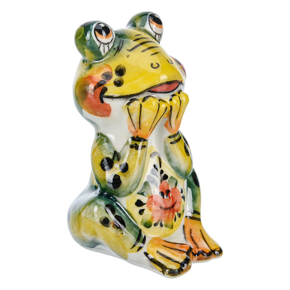Статуэтка «Лягушка». Гжель в цвете - интернет магазин Русь Велика я фото 1