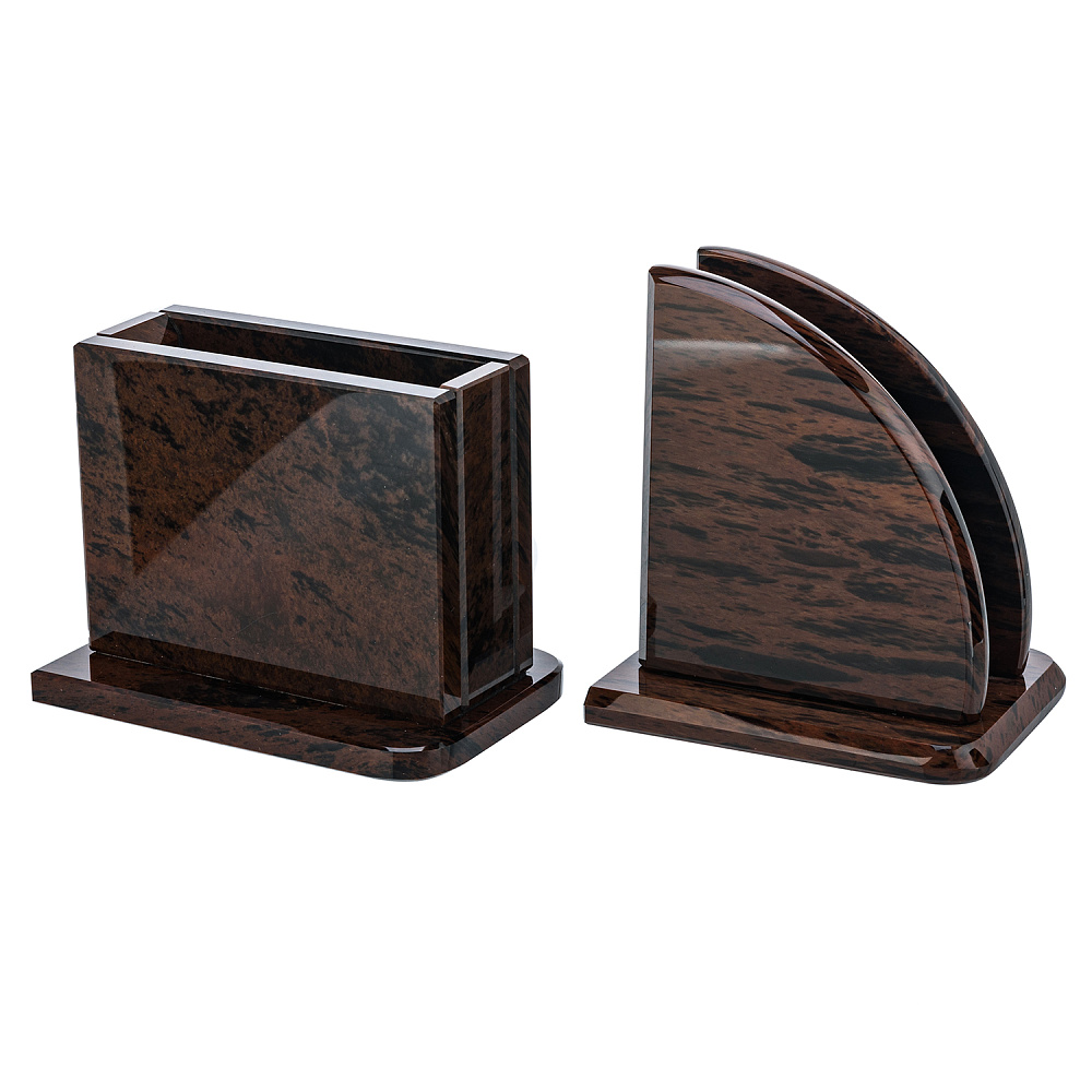 Настольный письменный набор из обсидиана - интернет магазин Русь Велика я фото 3