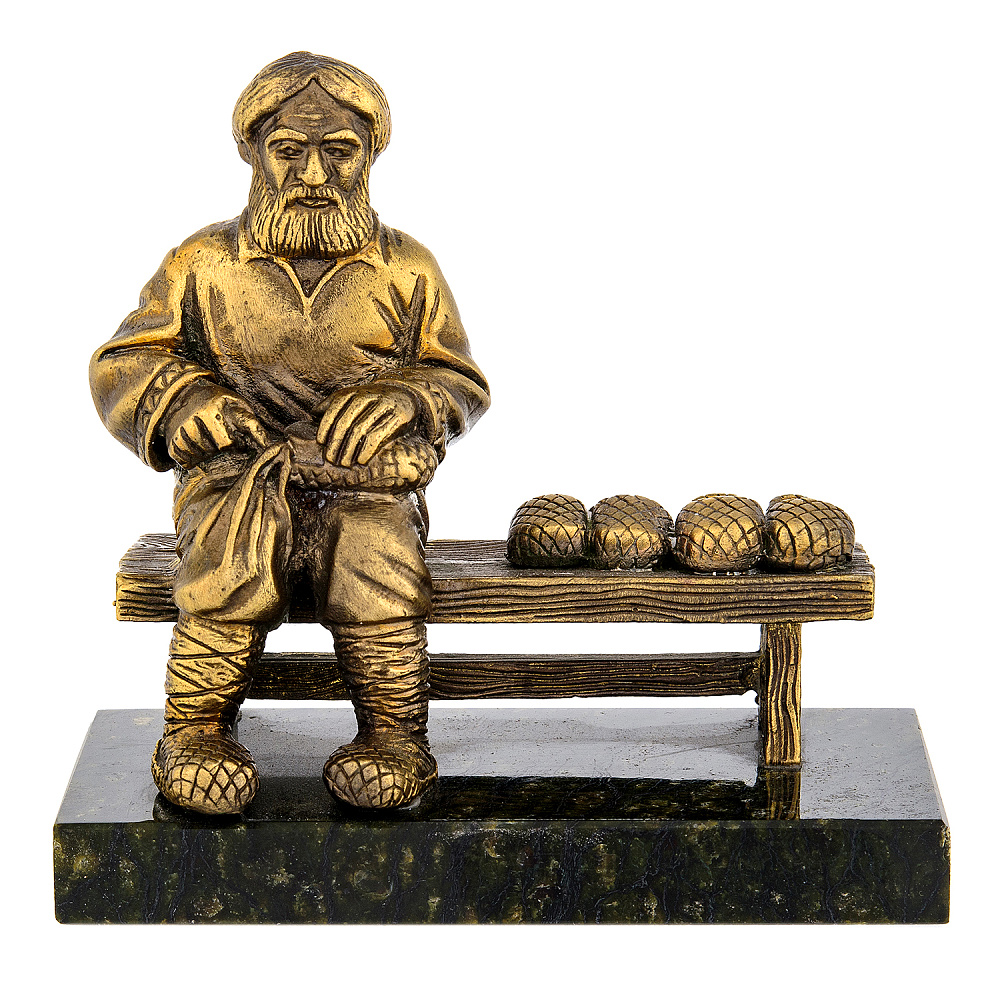 Бронзовая статуэтка «Лапотник» - интернет магазин Русь Велика я 