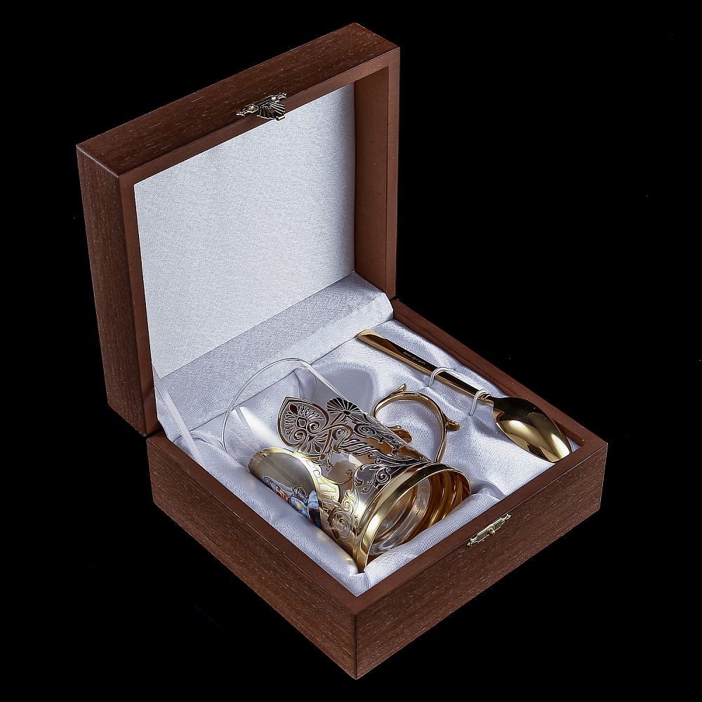 Подстаканник с ложкой «Сказки. Русские красавицы». Златоуст - интернет магазин Русь Велика я фото 4