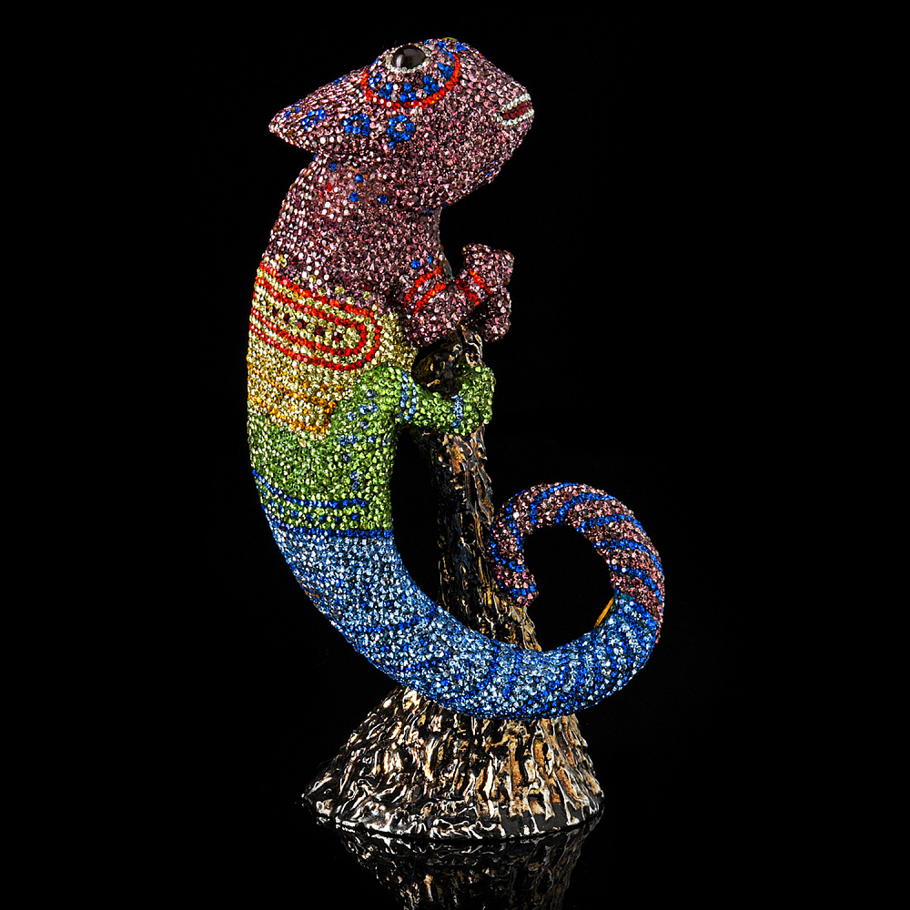 Статуэтка с хрустальными стразами «Хамелеон» - интернет магазин Русь Велика я 