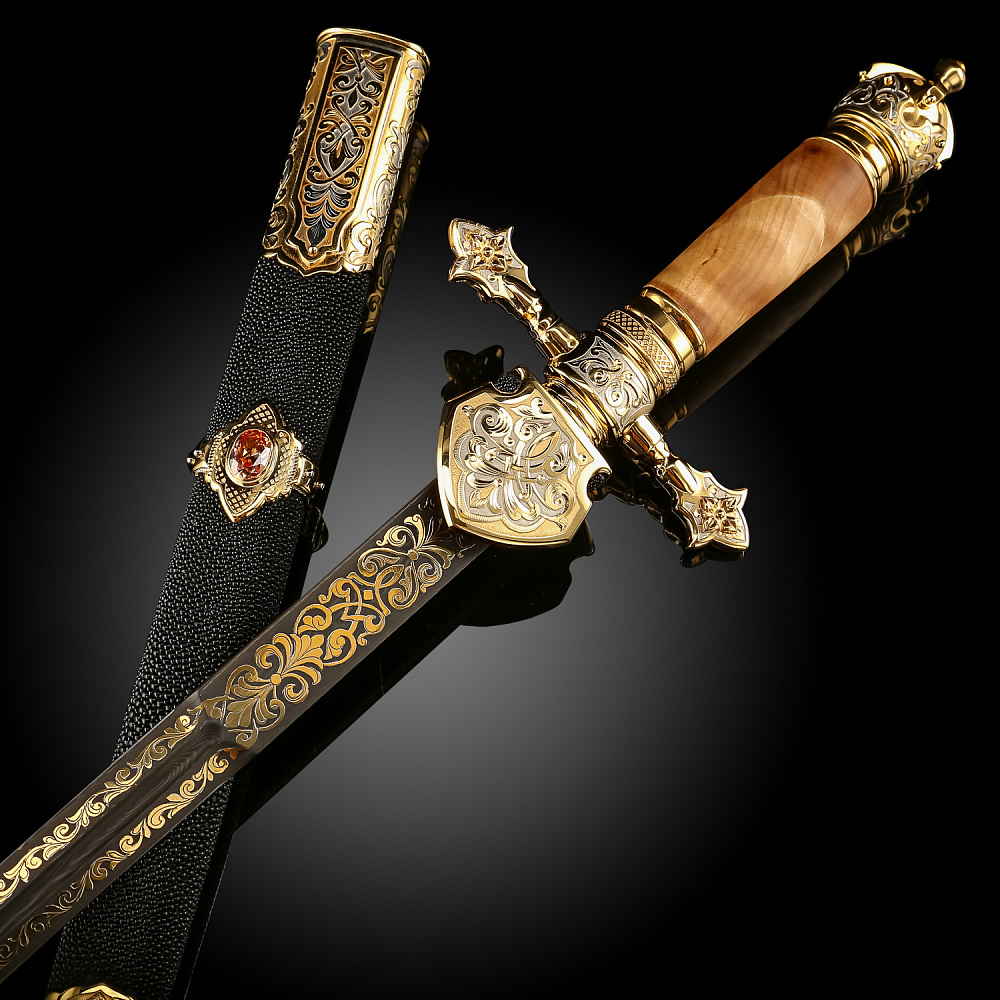 Кортик сувенирный «Царская охота». Златоуст - интернет магазин Русь Велика я 