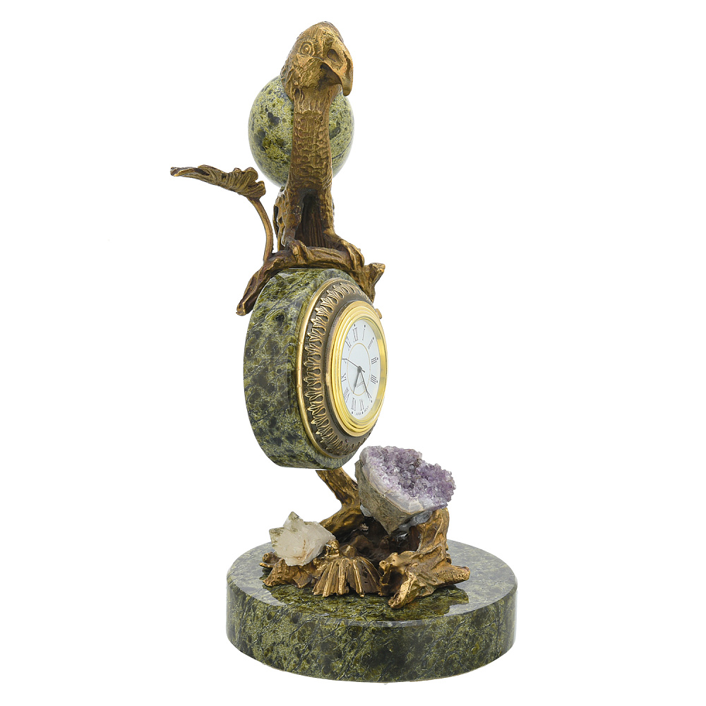 Часы настольные из камня «Попугай» - интернет магазин Русь Велика я фото 5