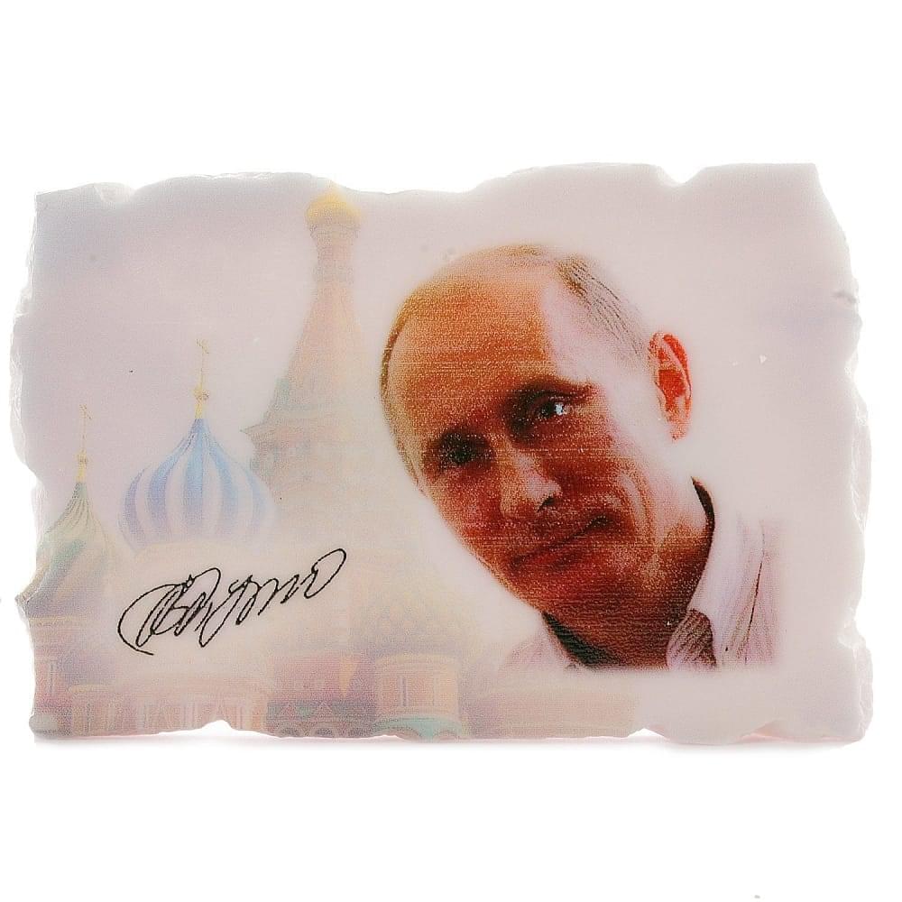 0030651/8*5см Сувенир МАГНИТ «ПУТИН В.В.» (авт) ИСКУСС.МРАМОР - интернет магазин Русь Велика я 