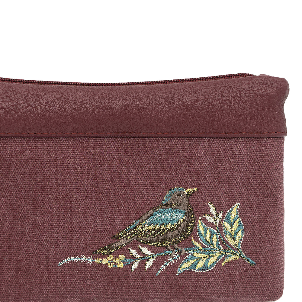Косметичка «Летний сад». Бордовая с вышивкой - интернет магазин Русь Велика я фото 2