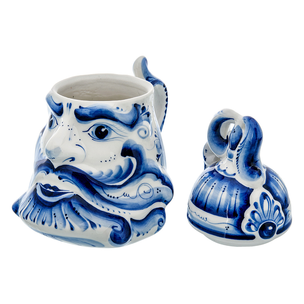 Кружка для пива 1 л «Богатырь». Гжель - интернет магазин Русь Велика я фото 2