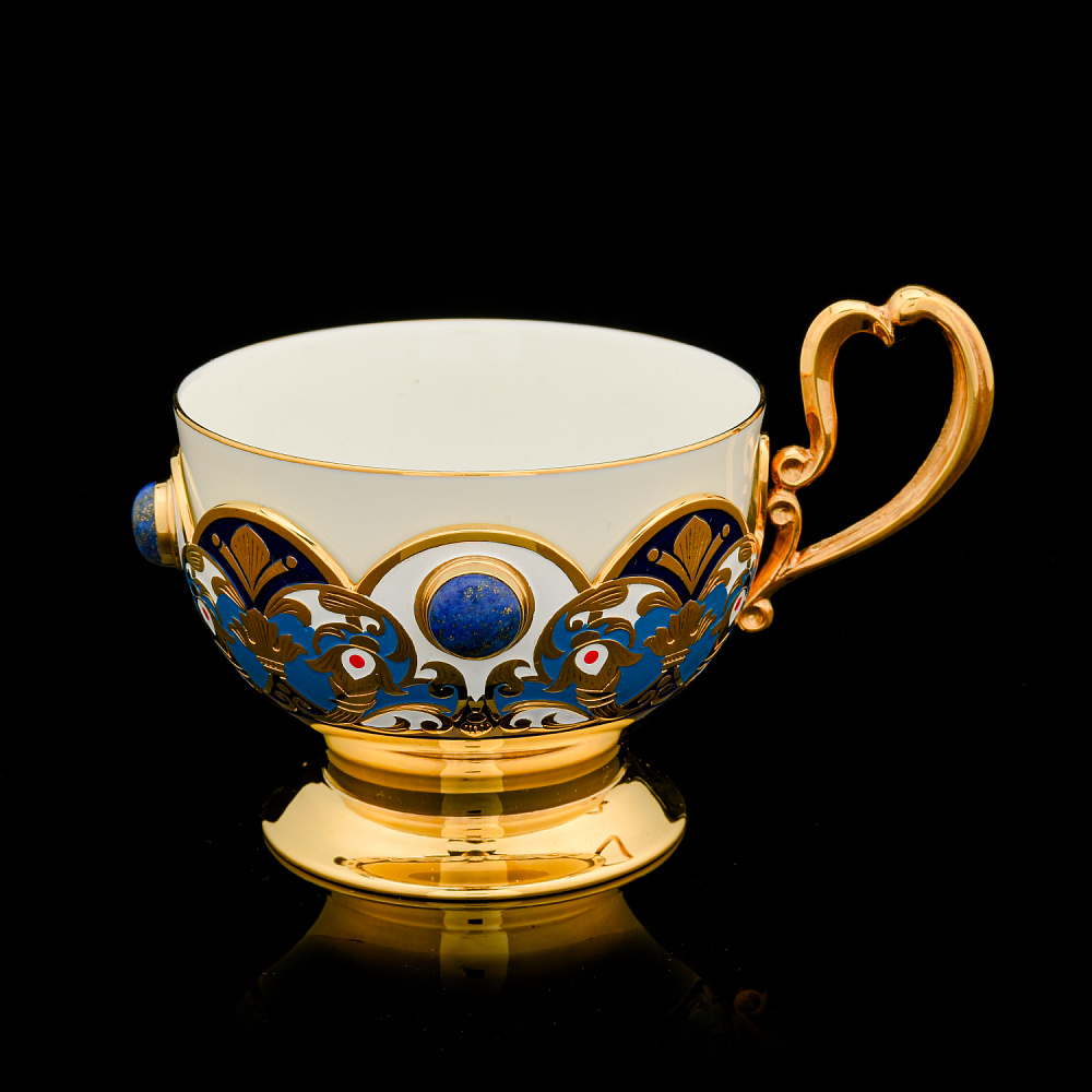 Чайный сервиз на 6 персон «Гжель». Златоуст - интернет магазин Русь Велика я фото 5