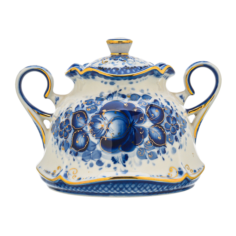 Сахарница «Колокольчик». Гжель в золоте - интернет магазин Русь Велика я фото 2