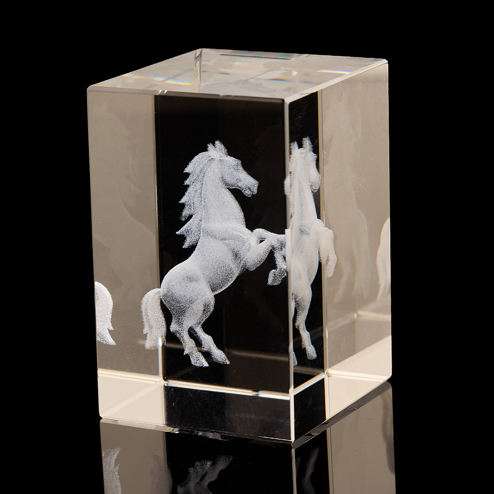 Символ 2026 года. Лазерная графика. Куб «Лошадь» - интернет магазин Русь Велика я фото 1