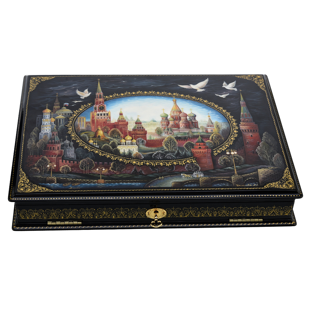 Шкатулка для документов с художественной росписью «Москва» - интернет магазин Русь Велика я фото 2