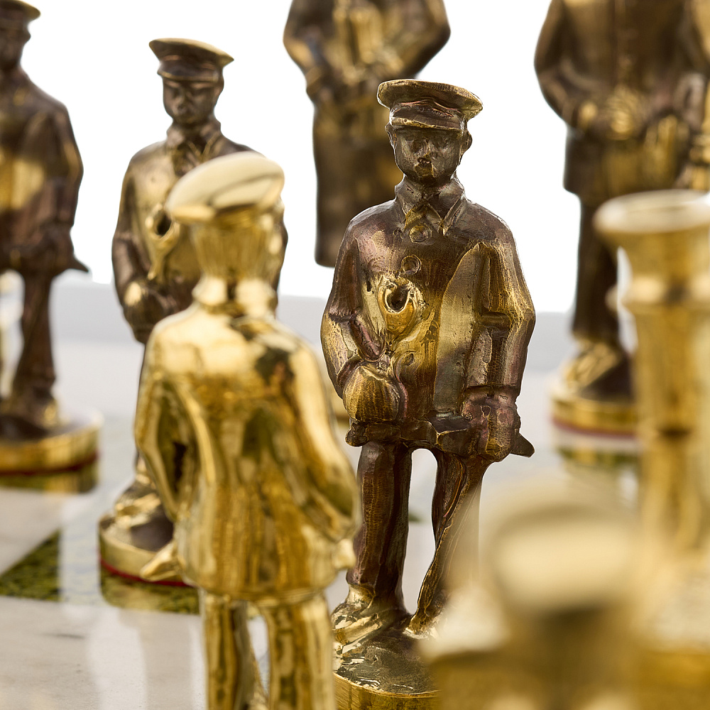 Шахматы из камня и бронзы «Железнодорожные» 42х42 см - интернет магазин Русь Велика я фото 11