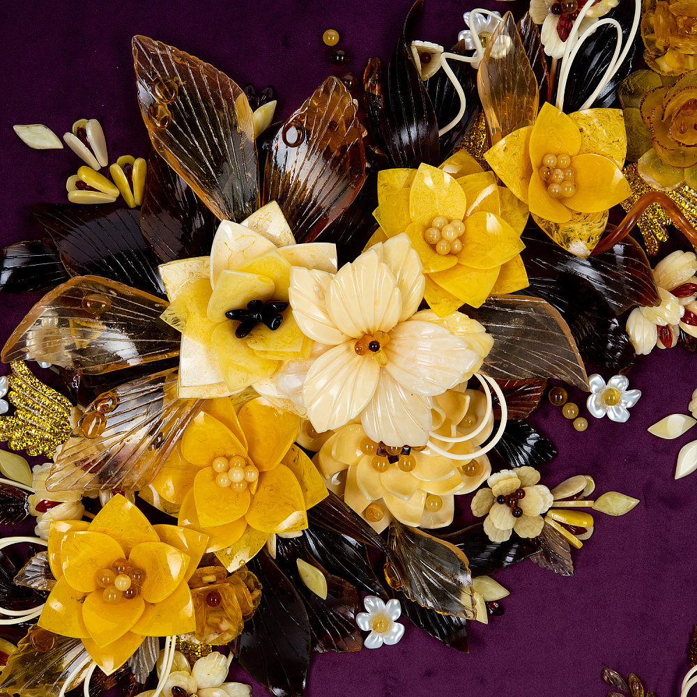 Картина янтарная «Цветочный флер» 57х70 см - интернет магазин Русь Велика я фото 1