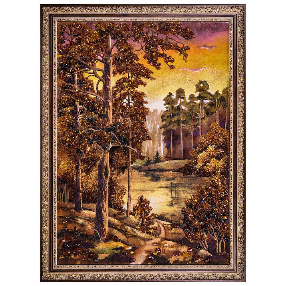 Картина янтарная «Осень» 60х80 см - интернет магазин Русь Велика я 