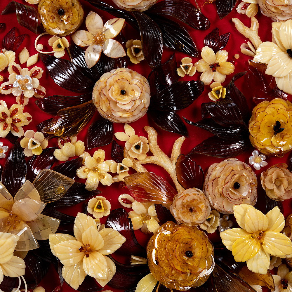 Картина янтарная «Роскошь цветения» 80х120 см - интернет магазин Русь Велика я фото 1