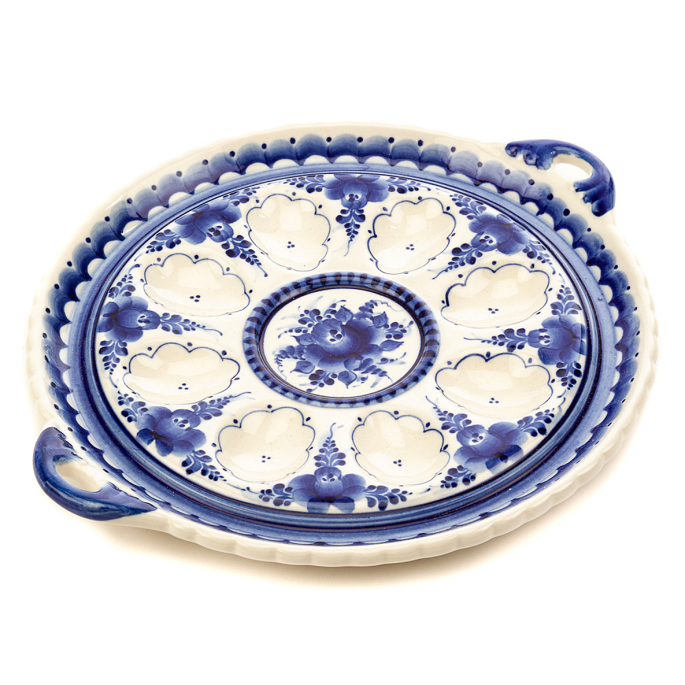 Пасхальница с солонкой «Наседка» в росписи Гжель - интернет магазин Русь Велика я фото 4