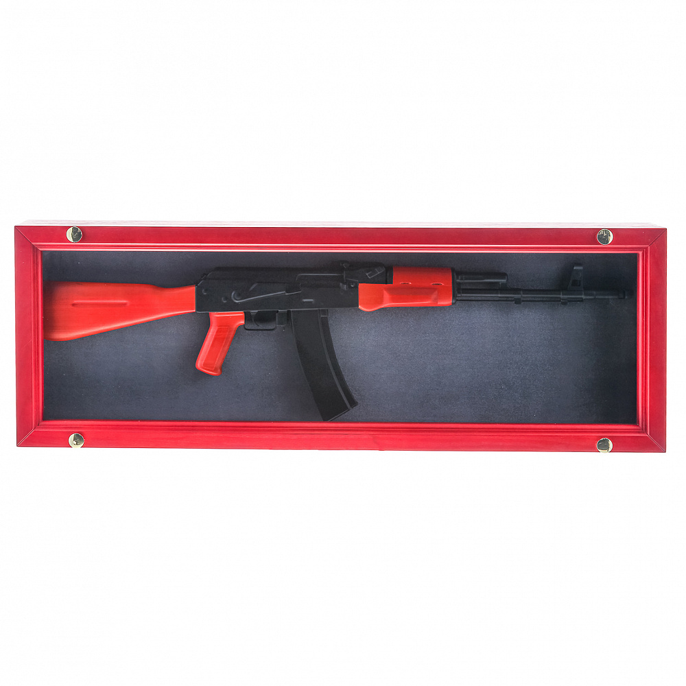 Деревянное резное панно «Автомат АК-47» 100х35 см - интернет магазин Русь Велика я 