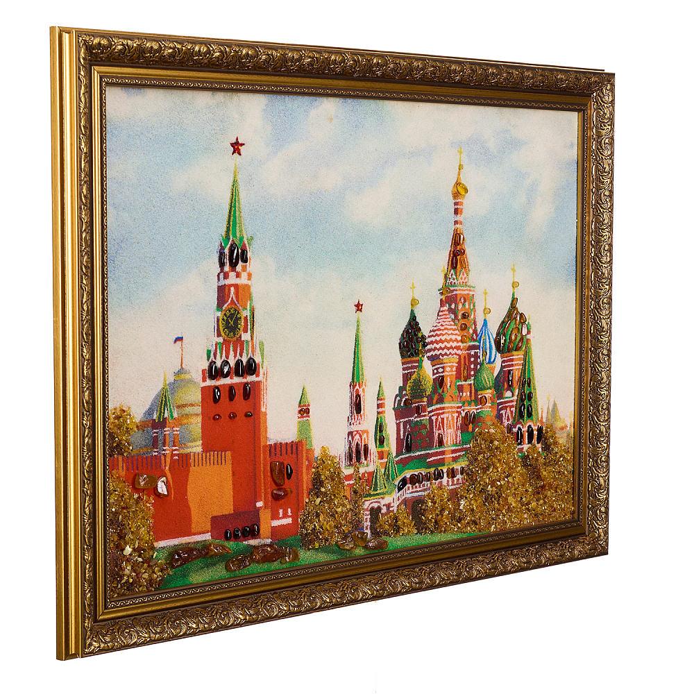 Картина янтарная «Москва. Кремль» 60х40 см - интернет магазин Русь Велика я фото 3