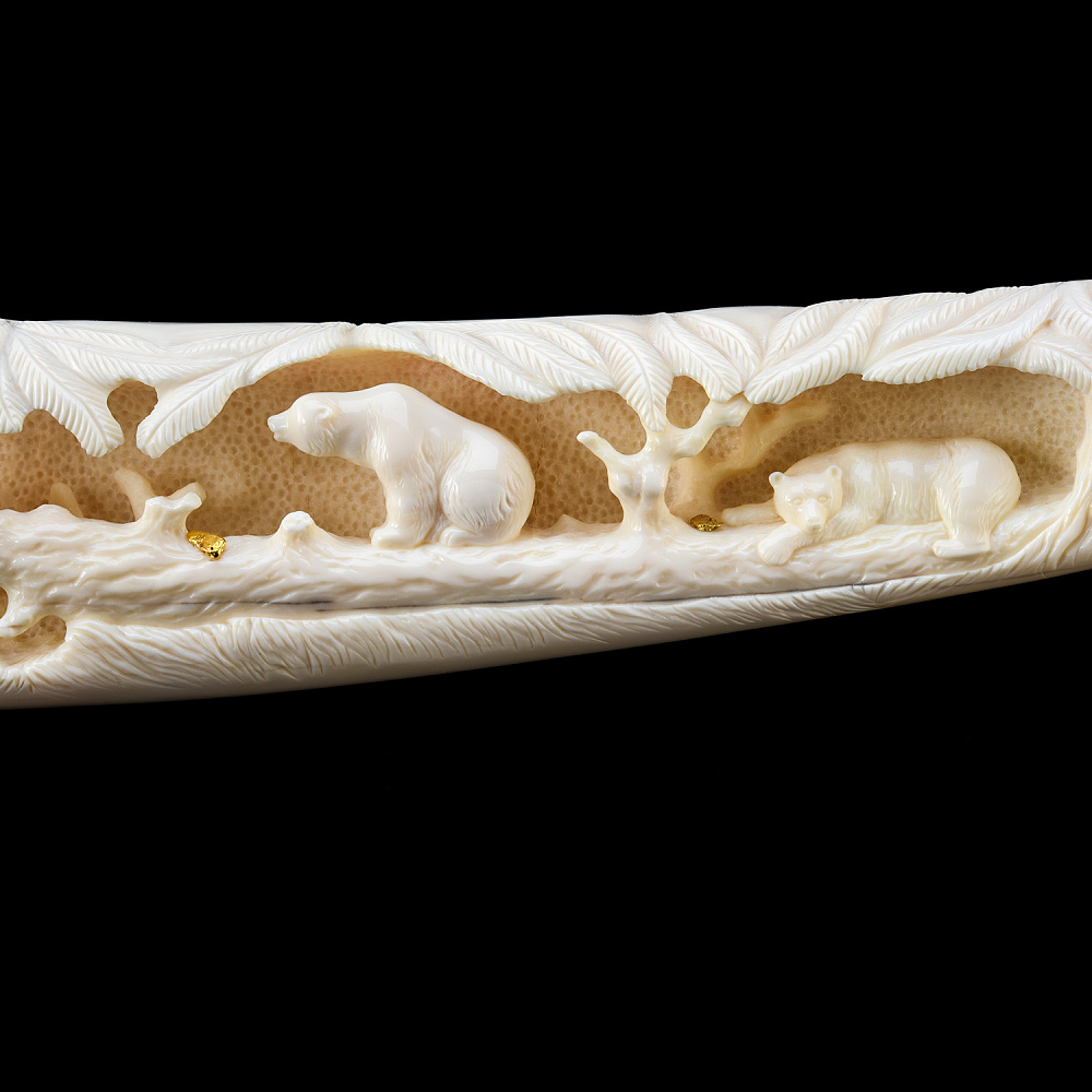 Скульптура из клыка моржа «Медведи» - интернет магазин Русь Велика я фото 2