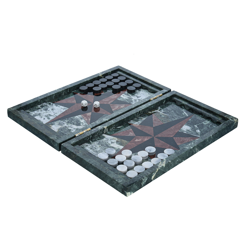 Нарды из натурального камня «Звезда» 43х23 см - интернет магазин Русь Велика я фото 2