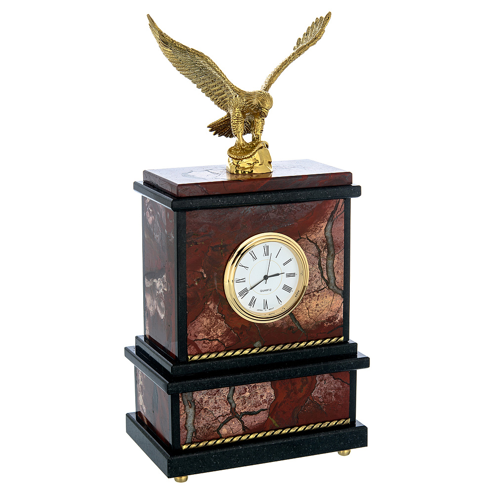 Настольные часы из камня «Орел». Златоуст - интернет магазин Русь Велика я фото 1