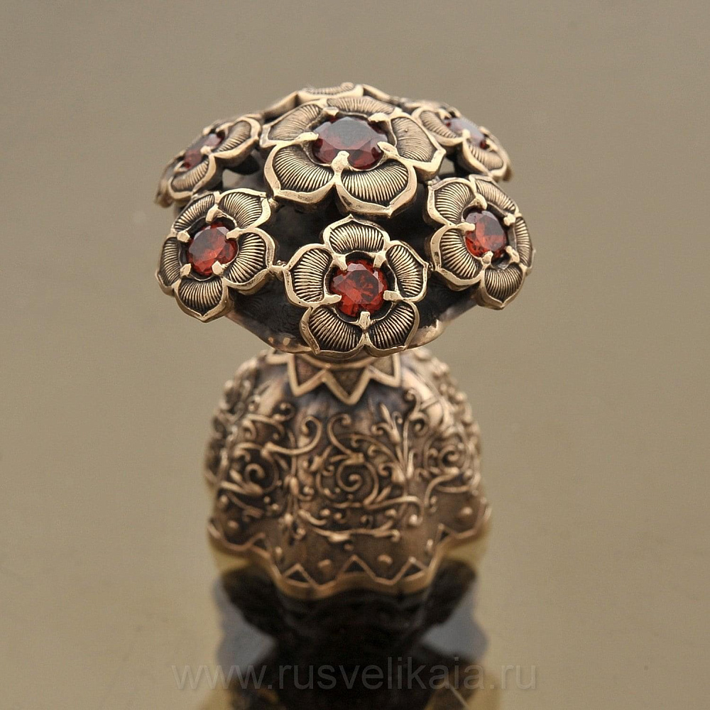 0016968  Юв.Миниатюра Колокольчик «Букет»  Бронза, Фианиты - интернет магазин Русь Велика я 