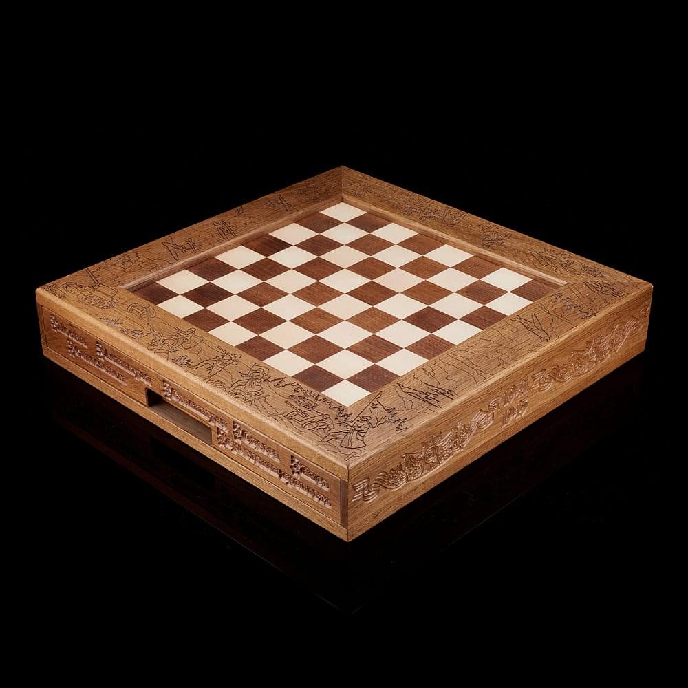 Шахматы деревянные из морёного дуба «Великая Отечественная война» 47х47 см - интернет магазин Русь Велика я фото 10