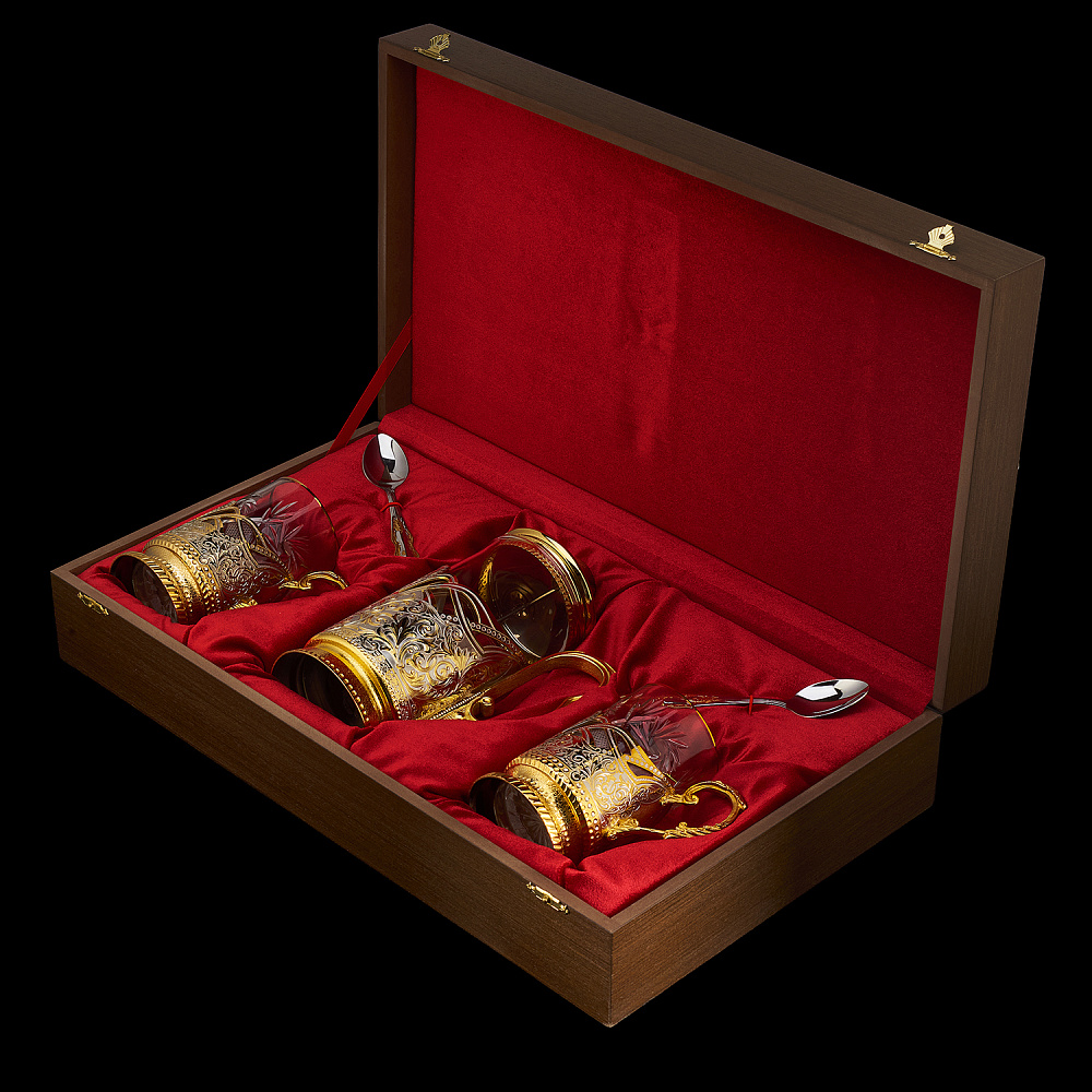 Чайный набор с френч-прессом «Герб РФ». Златоуст - интернет магазин Русь Велика я фото 5