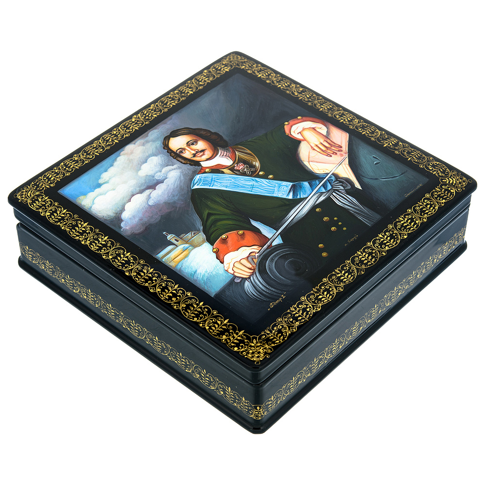 Шкатулка с художественной росписью «Петр Первый» - интернет магазин Русь Велика я фото 1
